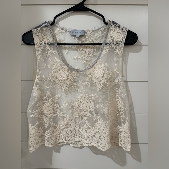 Black Iris Lace Tank Top - Picture 2 of 4